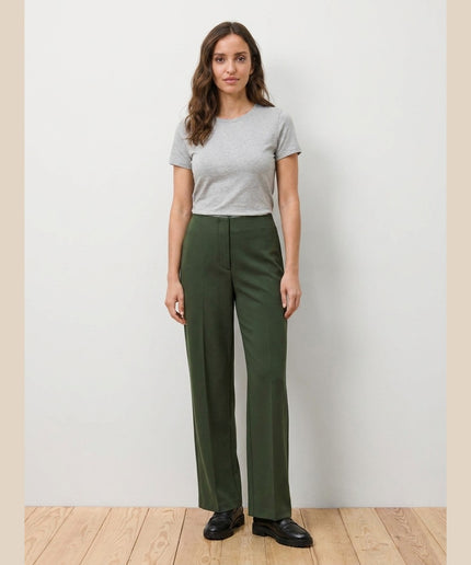 Pantallona Jersey të Gjelbër të Errët për Femra - Model Front