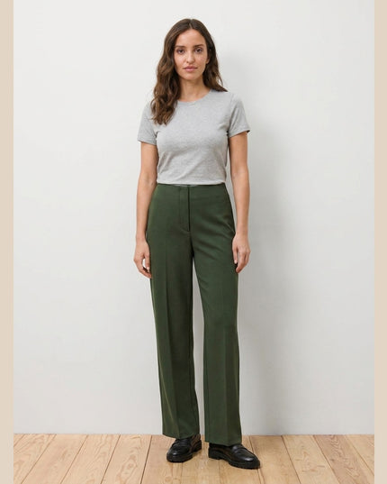 Pantallona Jersey të Gjelbër të Errët për Femra - Model Front
