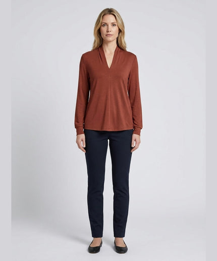 Bluzë ngjyrë ndryshk për Femra - Model Front