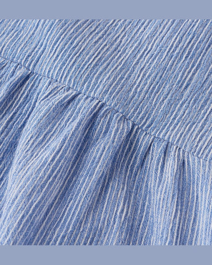 Bluzë e gjatë me vija blu e bardhë për femra - Detail 2