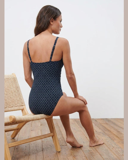 Rroba banje të kaltra me print për Femra - Model Back