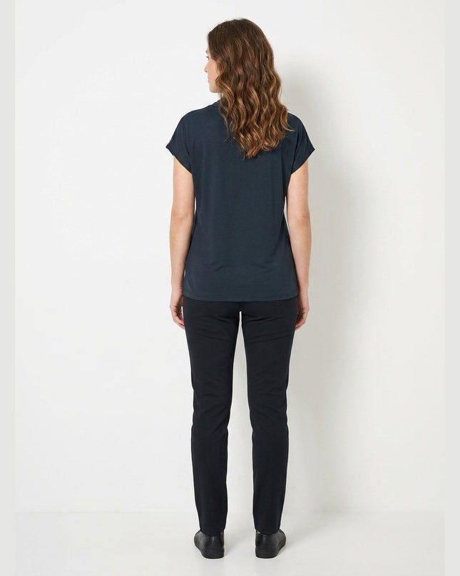 Bluzë e kaltër e mbyllur për Femra - Model Back