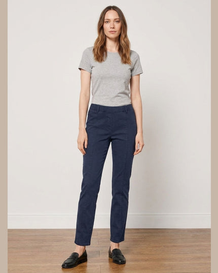 Pantallona Twill të kaltra të mbyllura për Femra - Model Front