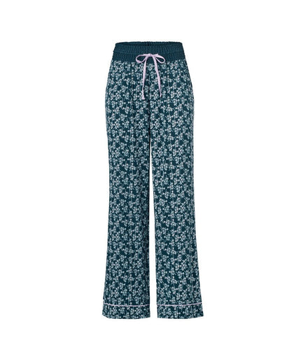 Pantallona Relax të kaltra të errëta me print floral për Femra - Ghost Front