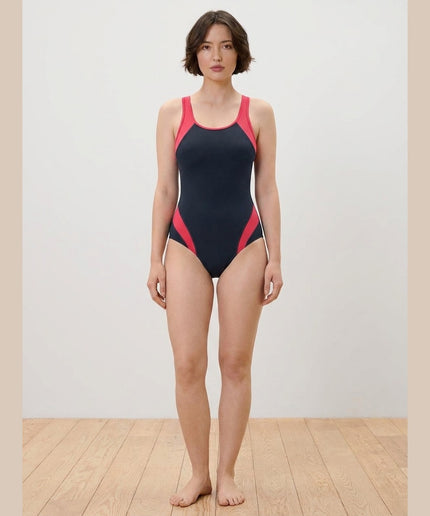 Rroba banjo sportive e kaltër e errët për Femra - Model Front