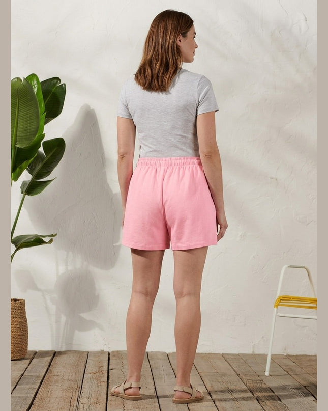 Pantallona të shkurtra sweat rozë për Femra - Model Back