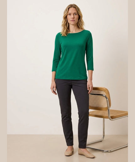 Maicë me mëngë 3/4 e gjelbër për Femra - Model Front