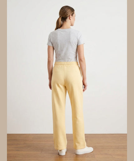 Pantallona tuta të verdha për Femra - Model Back