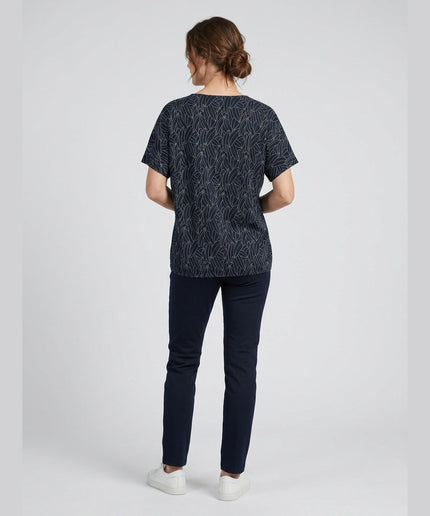 Bluzë e kaltër e mbyllur për Femra - Model Back