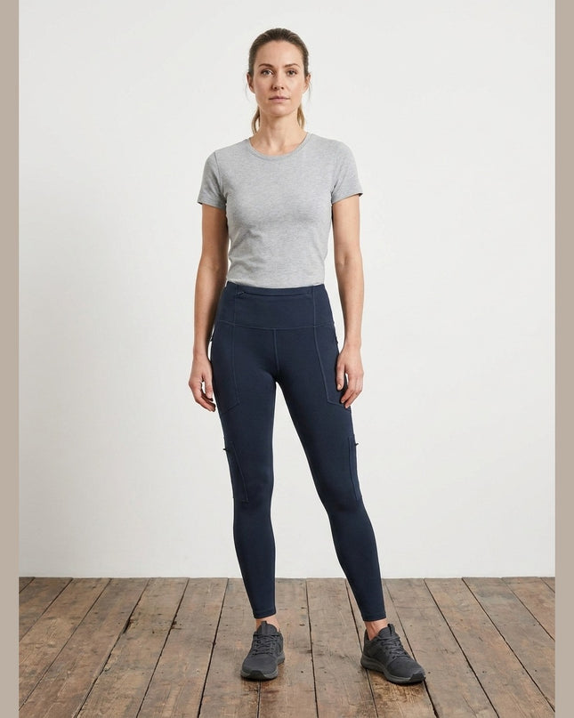 Leggings e kaltër e mbyllur për Femra - Model Front