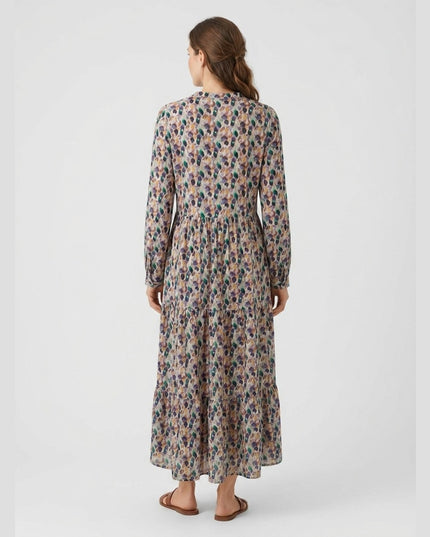 Fustan maxi me shtresa shumëngjyrësh për femra - Model Back