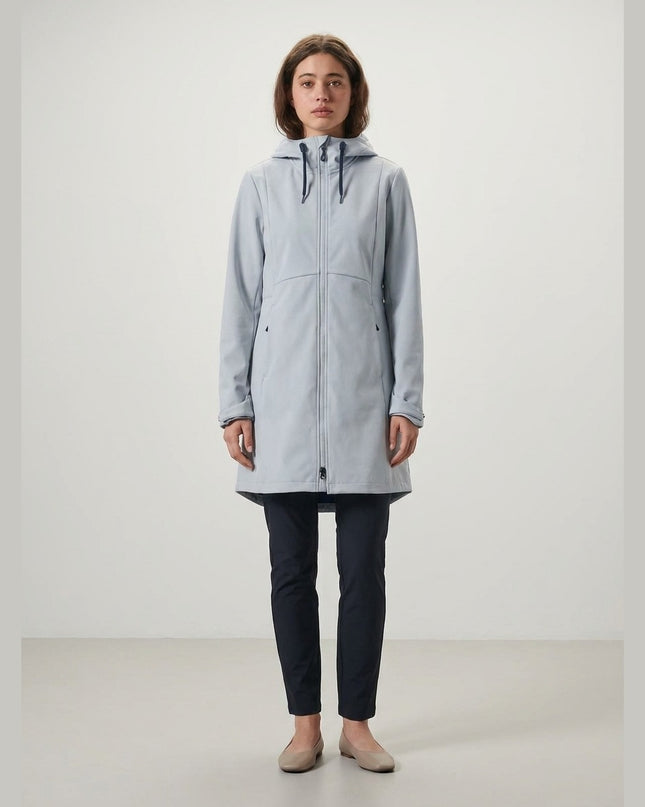 Pallto Softshell gri akulli për Femra - Model Front