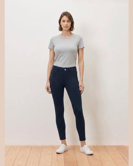 Dollakë jeggings e kaltër e errët për femra - Model Front