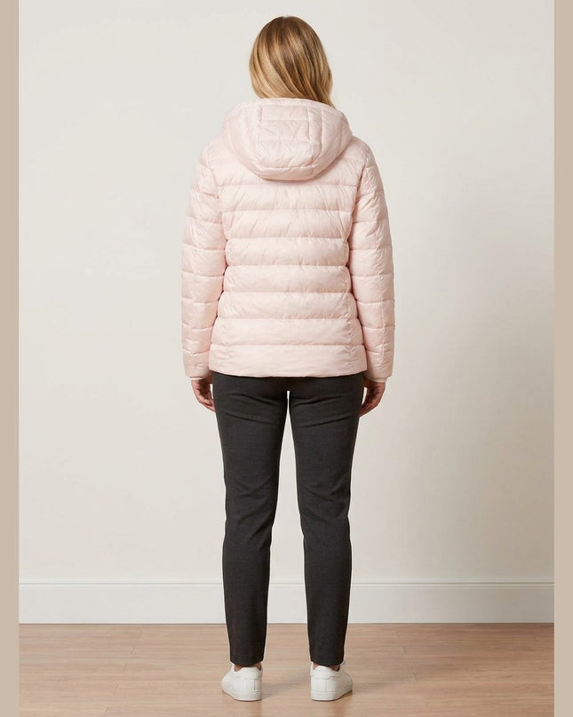 Jakne me tegela me kapuç rozë për Femra - Model Back