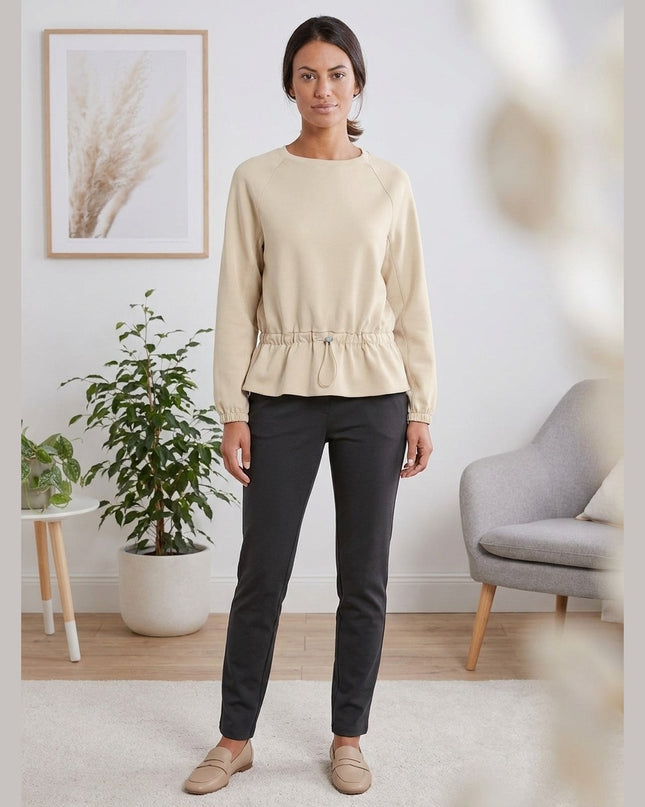 Duks me lidhëse ngjyrë rëre për Femra - Model Front