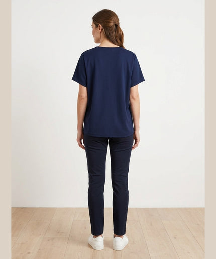 Maicë me strukturë e kaltër e mbyllët për Femra - Model Back