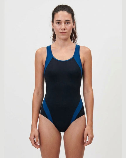 Rroba banje e kaltër e errët dhe e çelët për Femra - Model Front