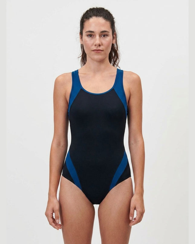 Rroba banje e kaltër e errët dhe e çelët për Femra - Model Front