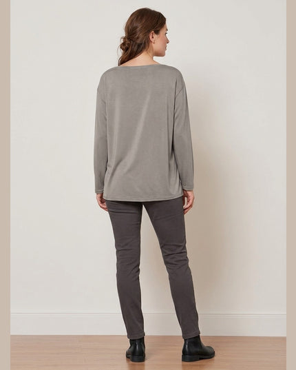Bluzë taupe për Femra - Model Back