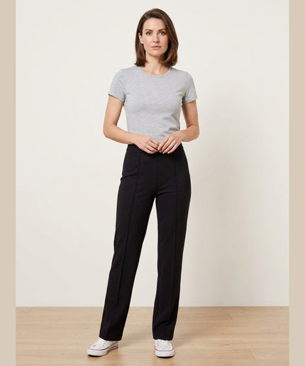 Pantallona jersey me biezë të zeza për Femra - Model Front