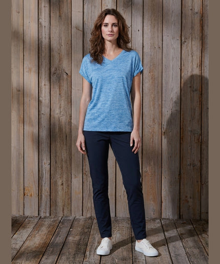 Pantallona Softshell jogger të kaltra të errëta për Femra - Model Front