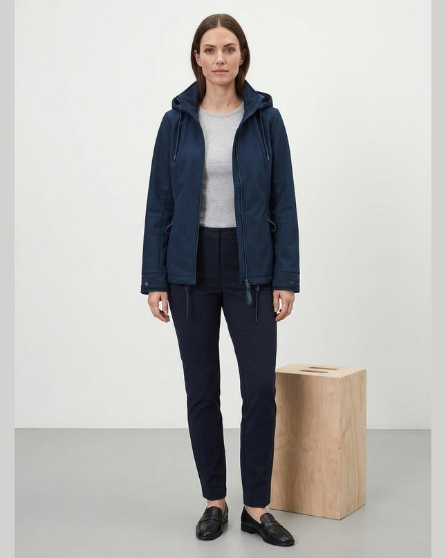 Jakne Softshell e kaltër e mbyllët për Femra - Model Front