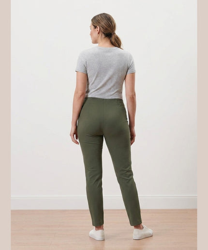 Pantallona stretch e gjelbër ulliri për Femra - Model Back