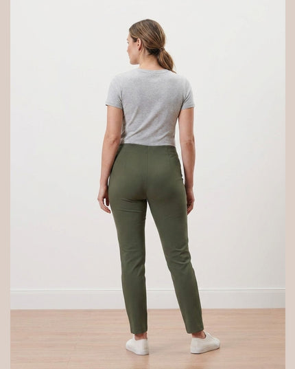 Pantallona stretch e gjelbër ulliri për Femra - Model Back