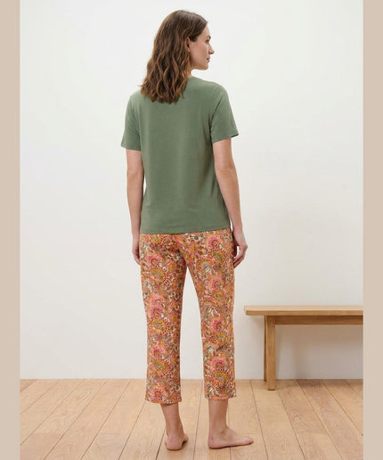 Pizhama ulliri me print me lule për Femra - Model Back