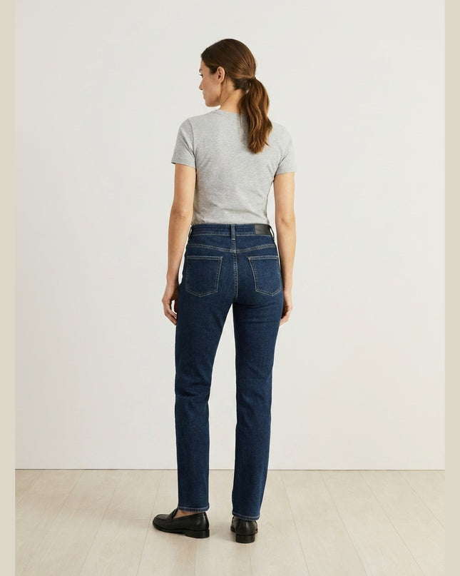 Xhinse Straight të kaltra të errëta për Femra - Model Back