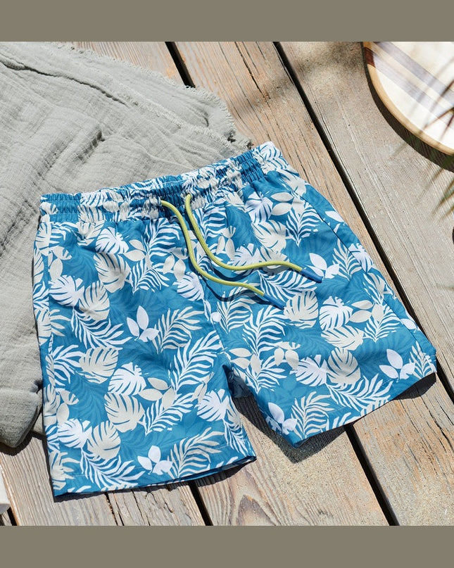 Boardshorts të kaltra me print për Fëmijë - Detail 1