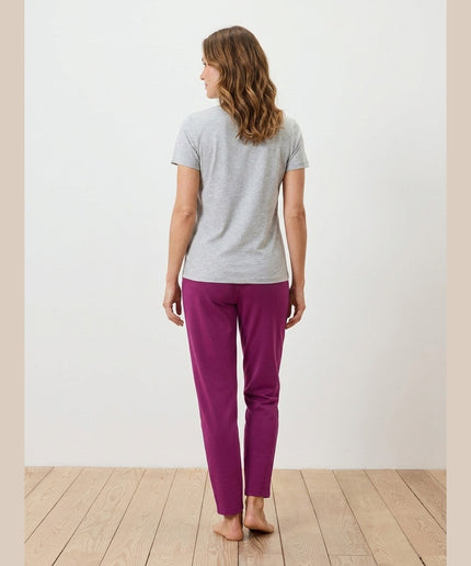 Pantallona tuta ngjyrë manaferre për Femra - Model Back