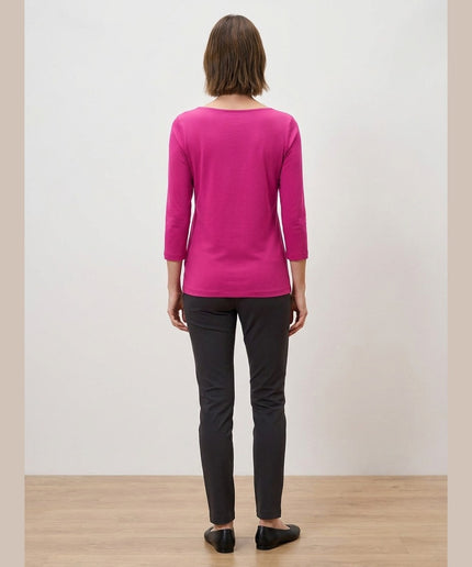 Maicë me mëngë 3/4 rozë për Femra - Model Back