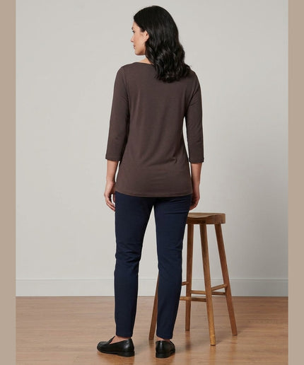 Maicë me mëngë 3/4 e kaftë e errët për Femra - Model Back