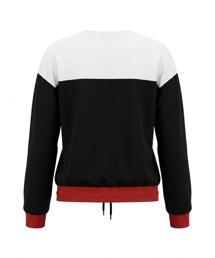 Sweatshirt zi e bardhë me detaje të kuqe për Femra - Ghost Back