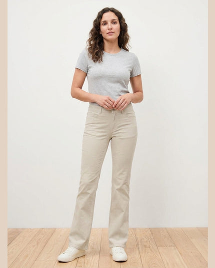 Xhinse Bootcut Krem e Bardhë për Femra - Model Front
