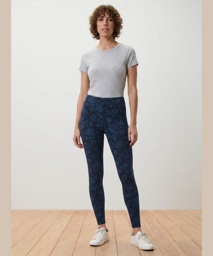 Leggings kaltër e mbyllur me print për Femra - Model Front