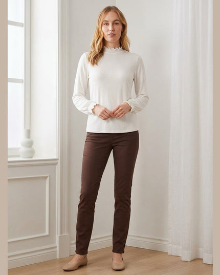 Bluzë krem për Femra - Model Front