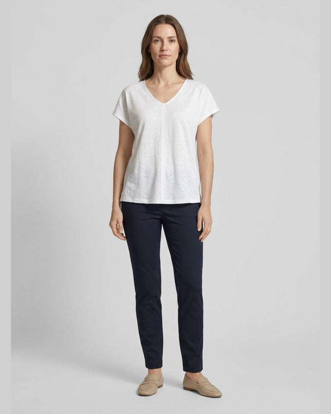 Maicë liri e bardhë krem për Femra - Model Front