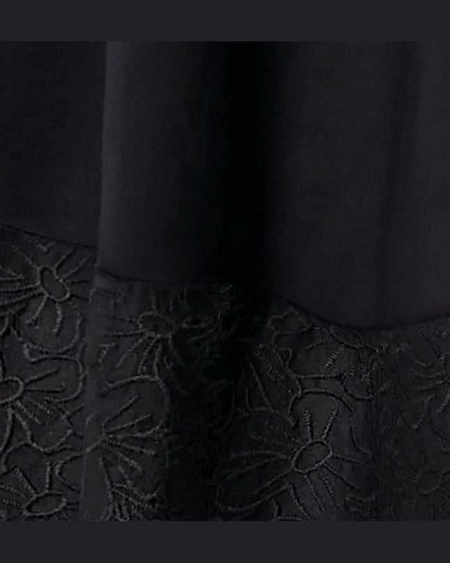 Fustan me qëndisje i zi për Femra - Detail 1