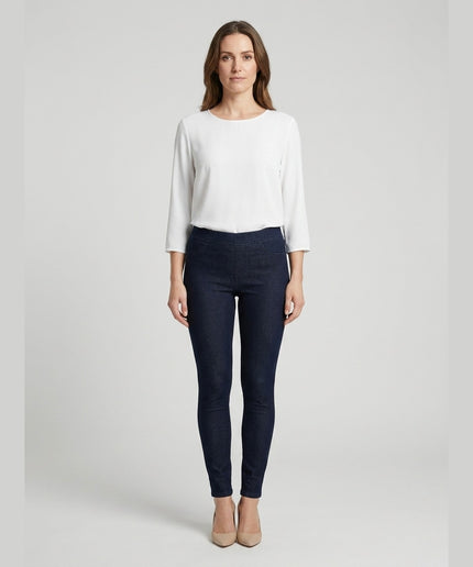Pantallona Stretch blu e errët për Femra - model pamja e përparme