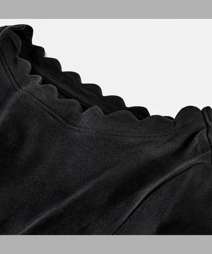 Maicë me mëngë 3/4 e zezë për Femra - Detail 1