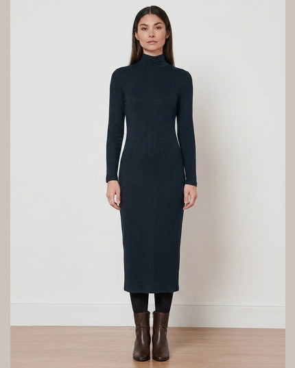 Fustan Jersey i Kaltër i Errët për Femra - Model Front
