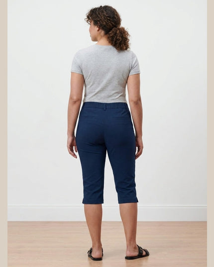Pantallona 3/4 Bengalin Kaltër e Errët për Femra - Model Back