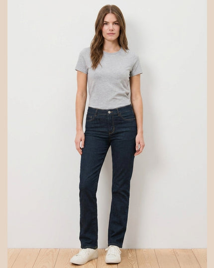 Xhinse Straight Kaltër e Errët për Femra - Model Front