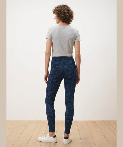 Leggings kaltër e mbyllur me print për Femra - Model Back