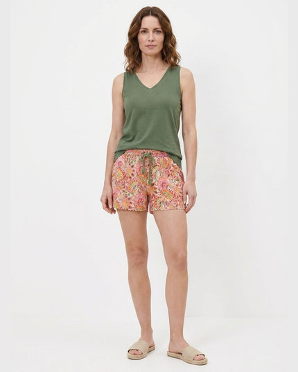 Pizjama të shkurtra jeshile ulliri për Femra - Model Front