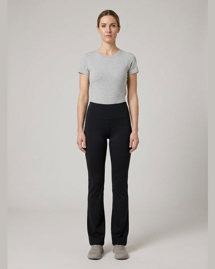 Pantallona Sportivë të Zinj për Femra - Model Front