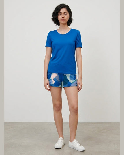 Pizhame të shkurtra kaltër mbretërore për Femra - Model Front
