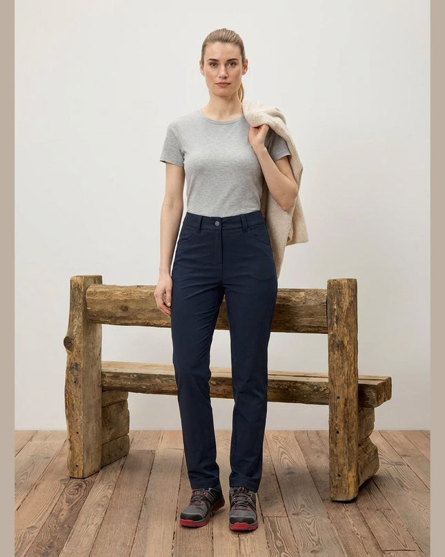 Pantallona termo të kaltra të mbyllëta për Femra - Model Front